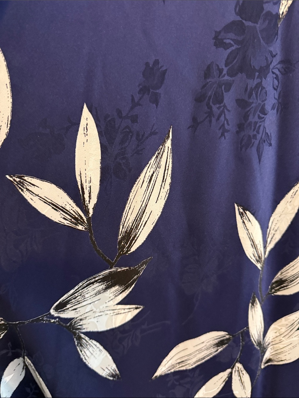 Adrianna Papell 12  navy leaf print halter neck dress 👗 - Picture 3 of 10